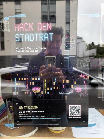 Poster im BitCircus-Schaufenster